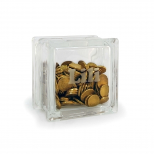 Personalised small glass block money box