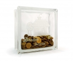 Glass block money box dream house