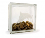 Glass block money box kingfish