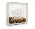 Glass block money box sailing ship