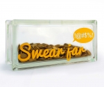 Glass block money box swear jar