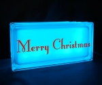 Merry Christmas night light blue