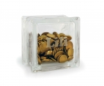 Personalised small glass block money box