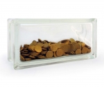 glass block money box plain short