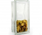 glass block money box plain tall