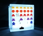 retro lamp LED with space invaders decal