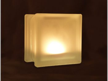 Glass block glass tealight candle holder