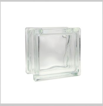 Clear glass block glass vase