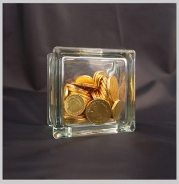 Glass block money box