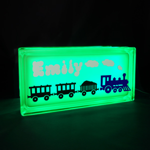 Personalised night light with train