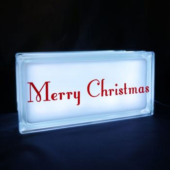 Merry Christmas night light glass block globlock