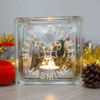 Personalised candy cane candle holder