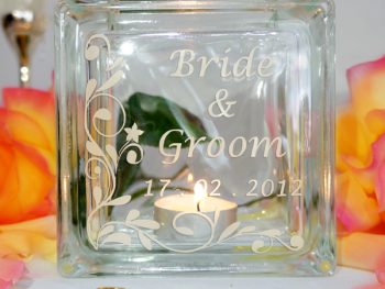 Personalised name wedding candle holder