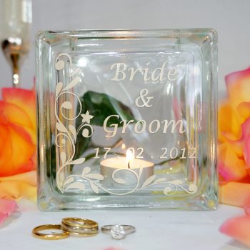 Personalised name wedding candle holder